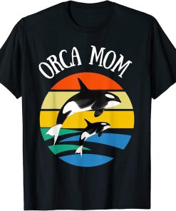 80s Orca Mom Retro Vintage Sunset T-Shirt