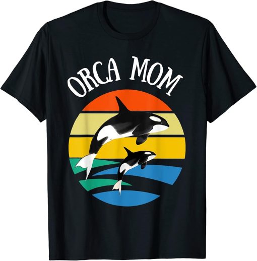 80s Orca Mom Retro Vintage Sunset T-Shirt