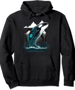 Colourful mystical orca whale watching dolphin pottwhale orca whale Pullover Hoodie