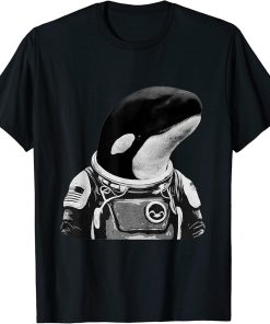 Orca Astronaut, Funny Vintage Space Travel Science Poster T-Shirt