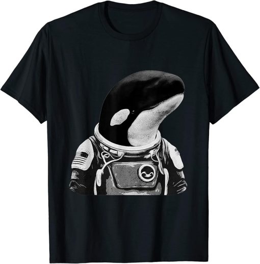 Orca Astronaut, Funny Vintage Space Travel Science Poster T-Shirt