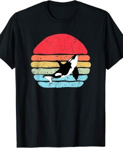 Orca Vintage Retro Art, Killer Whale Orca Retro Silhouette T-Shirt