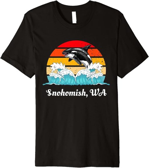 Vintage Snohomish WA Distressed Orca Killer Whale Art Premium T-Shirt